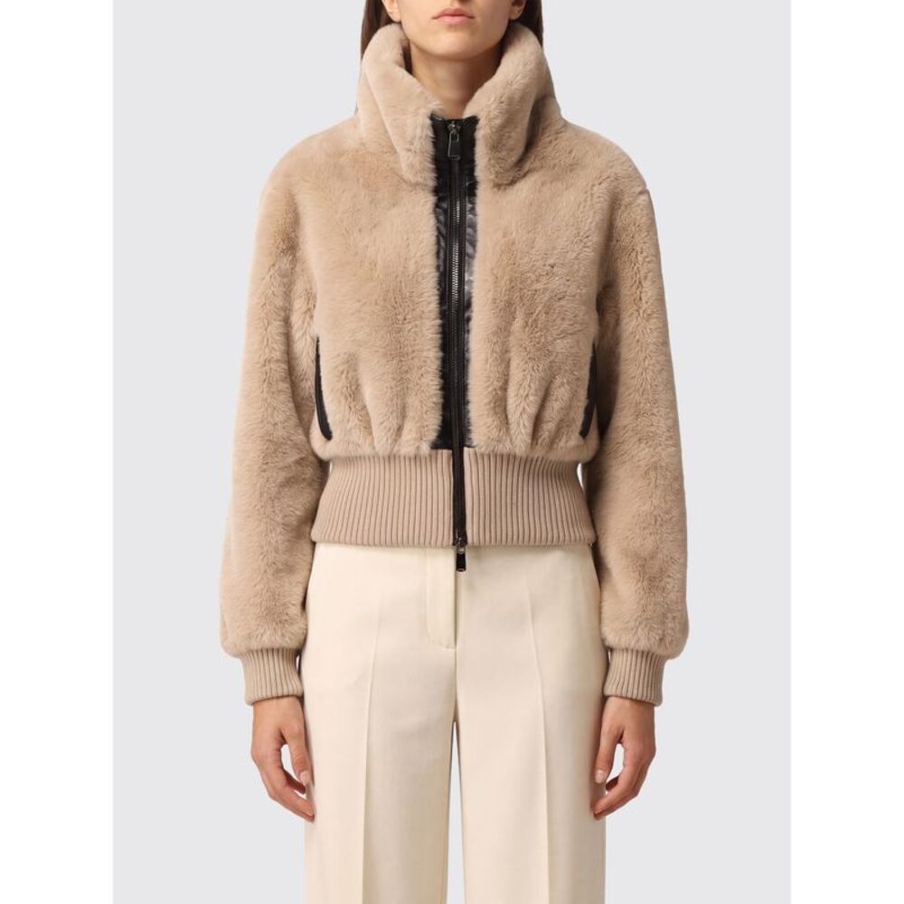 Pinko Women Pinko Faux Fur Zip-Up Jacket With High Neck And Elasticated Cuffs